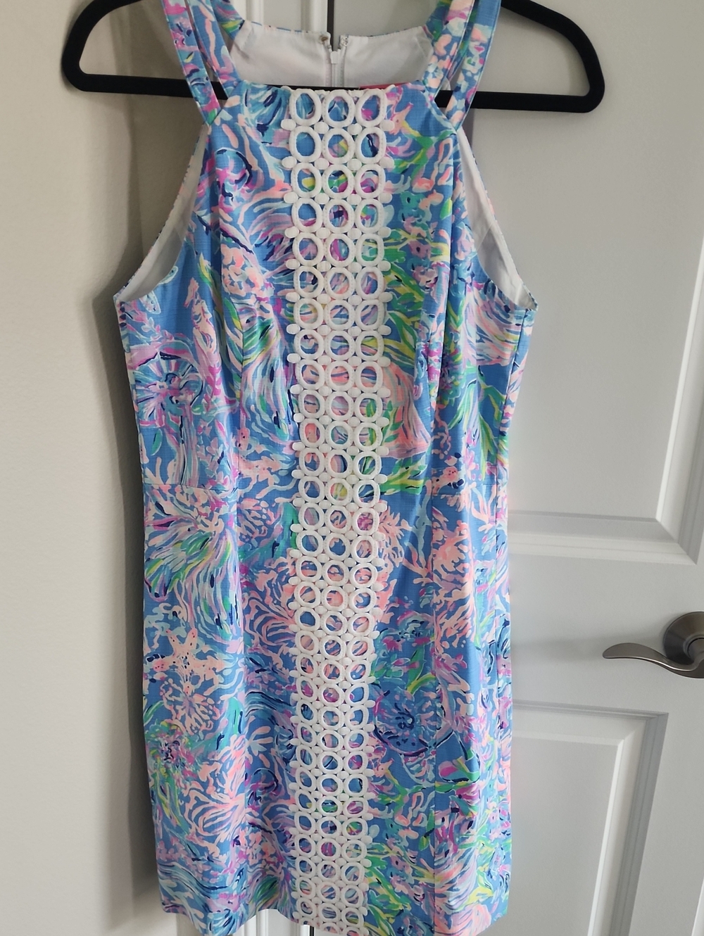 Lilly Pulitzer Pearl Stretch Shift Dress  "All Together Now"  Size 8